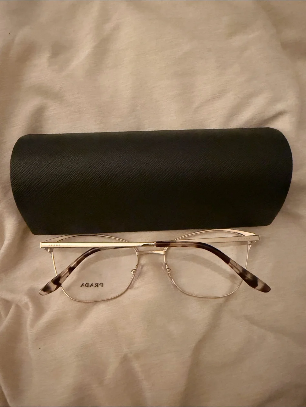 Prada Pink & Tortoiseshell Women's Optical Glasses with Case